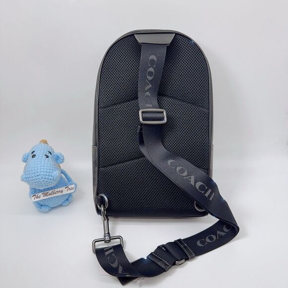 Coach CW312 West Pack in Signature Canvas Leather Camo Print Grey Sling Bag NWT - Picture 4 of 7